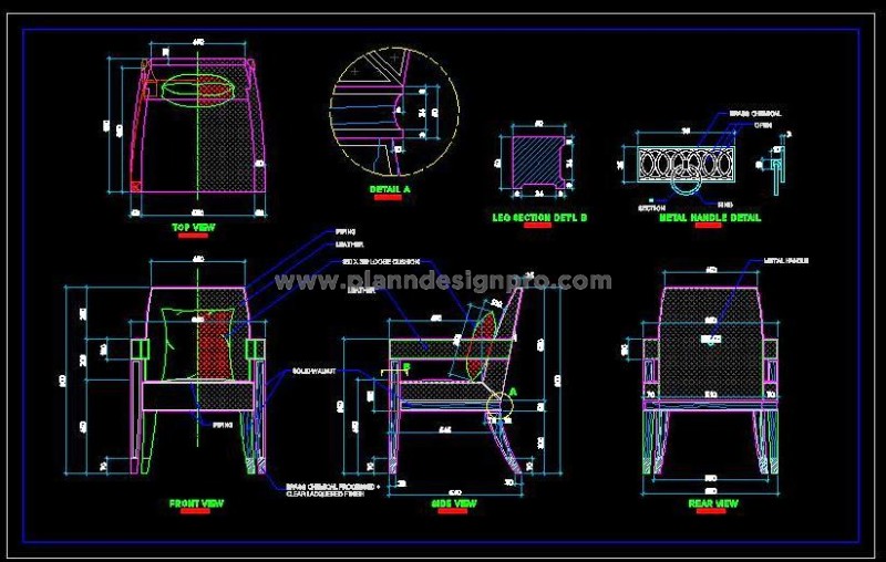 Upholstered Armchair with Complete Working Detail- AutoCAD DWG